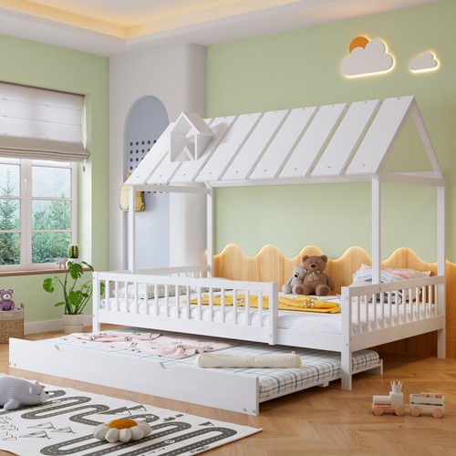 Hausbett mit rollbett - hausbett,