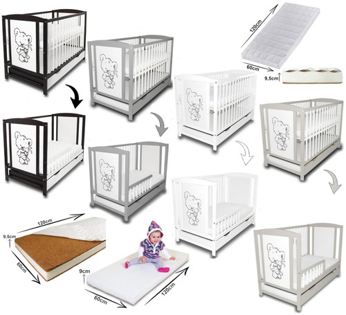 Babybett gitterbett 2in1 - babybett,