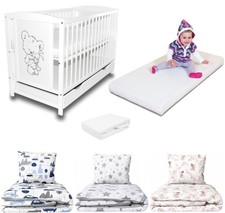 Babybett Gitterbett Weiß mit